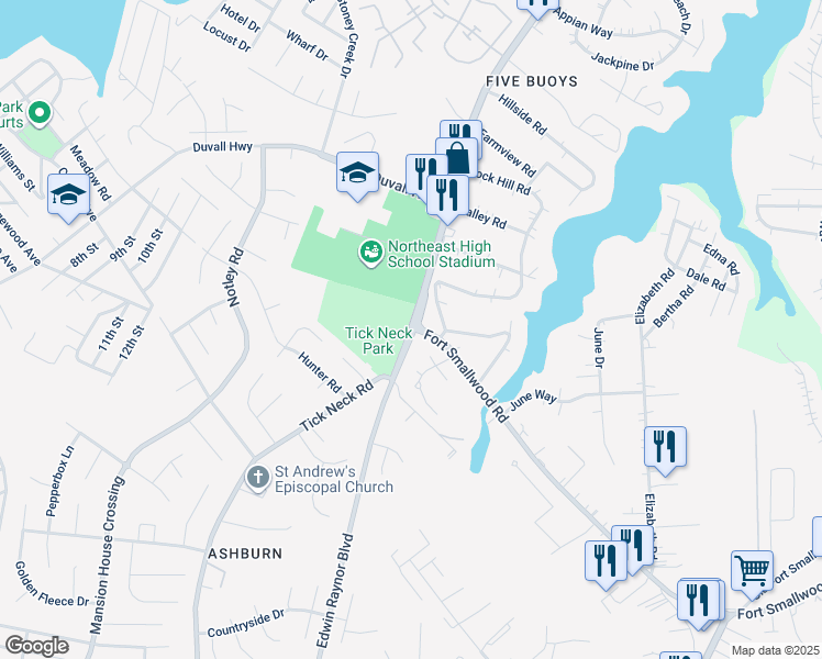 map of restaurants, bars, coffee shops, grocery stores, and more near 7750 Edwin Raynor Boulevard in Pasadena