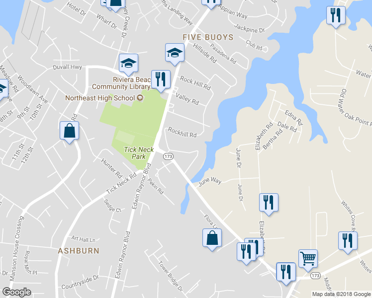 map of restaurants, bars, coffee shops, grocery stores, and more near 1206 Hillcreek Road in Pasadena