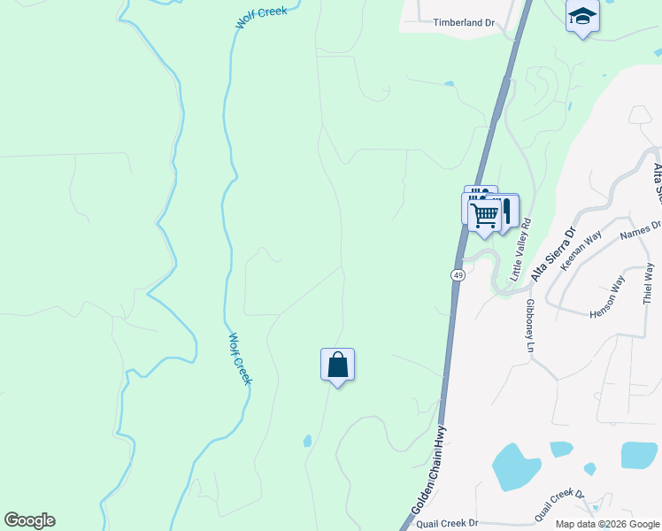 map of restaurants, bars, coffee shops, grocery stores, and more near 15986 Auburn Road in Grass Valley