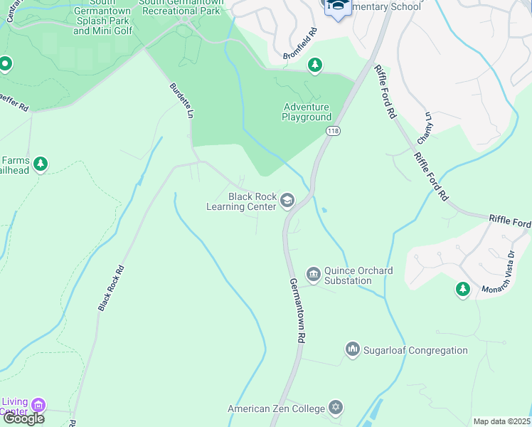 map of restaurants, bars, coffee shops, grocery stores, and more near 17405 Flagstone Drive in Germantown