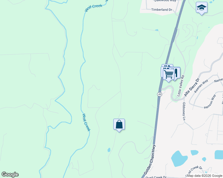 map of restaurants, bars, coffee shops, grocery stores, and more near 15986 Auburn Road in Grass Valley