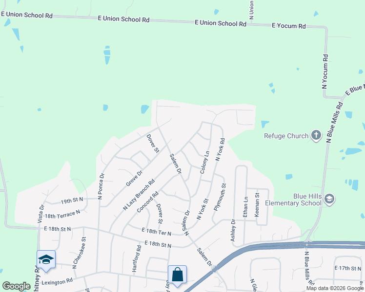 map of restaurants, bars, coffee shops, grocery stores, and more near in Independence