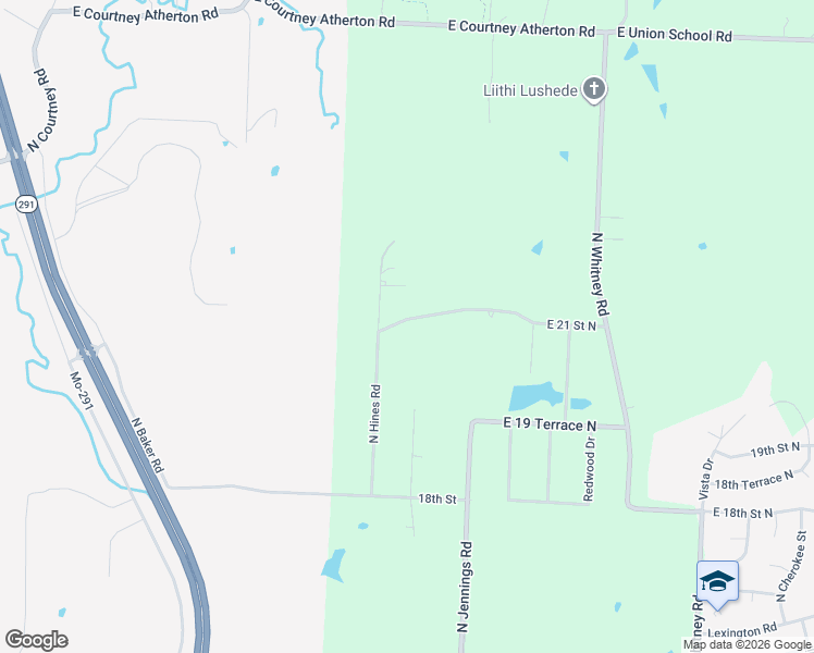 map of restaurants, bars, coffee shops, grocery stores, and more near 16811 East 21 Street North in Independence