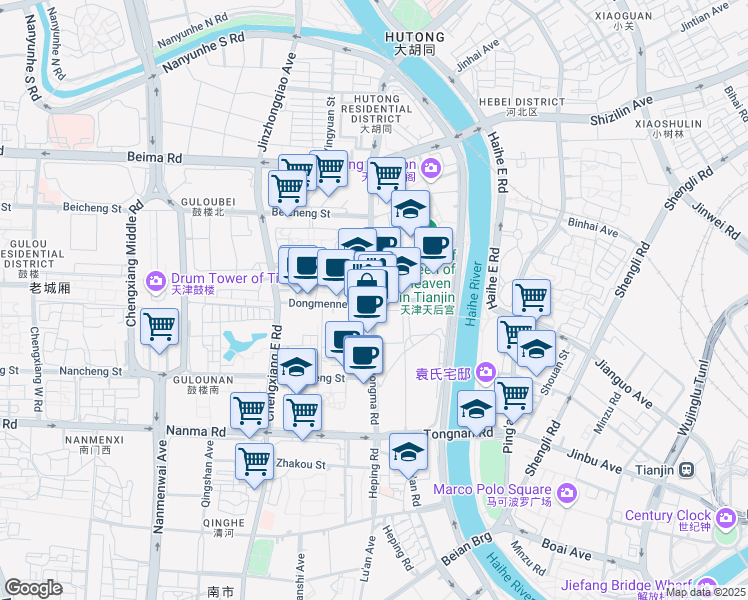 map of restaurants, bars, coffee shops, grocery stores, and more near in 