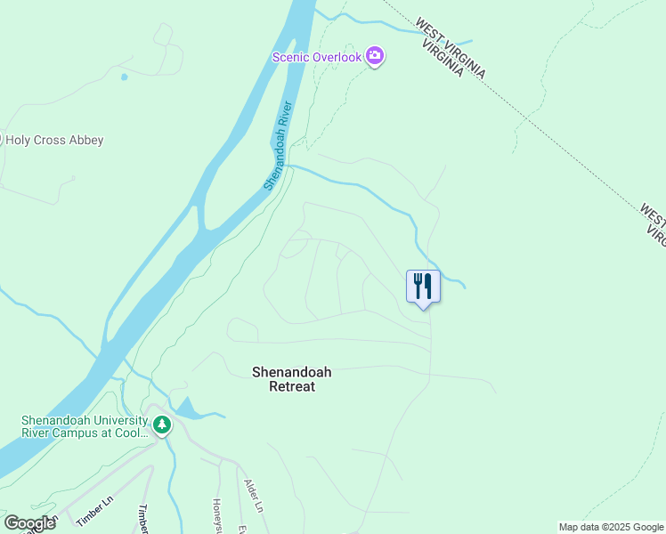 map of restaurants, bars, coffee shops, grocery stores, and more near 51 Aspen Lane in Bluemont