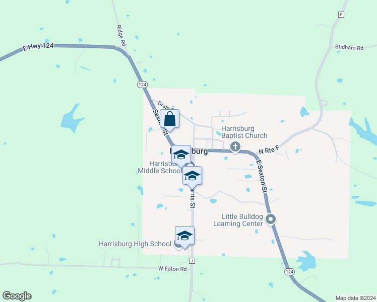 map of restaurants, bars, coffee shops, grocery stores, and more near in Harrisburg