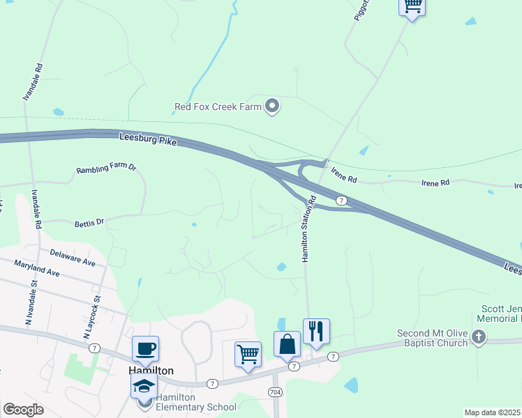 map of restaurants, bars, coffee shops, grocery stores, and more near 39000 Paynes Lane in Hamilton