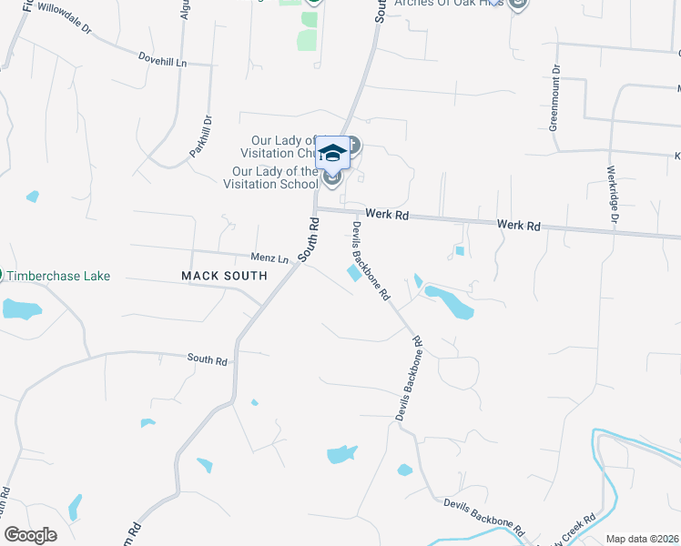 map of restaurants, bars, coffee shops, grocery stores, and more near 6664 South Cove Drive in Cincinnati