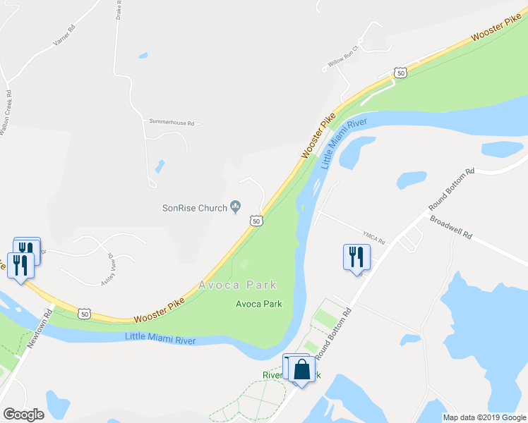 map of restaurants, bars, coffee shops, grocery stores, and more near 8216 Wooster Pike in Cincinnati