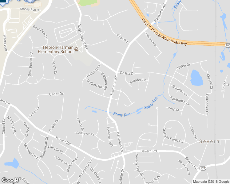map of restaurants, bars, coffee shops, grocery stores, and more near 7721 Harmans Road in Hanover