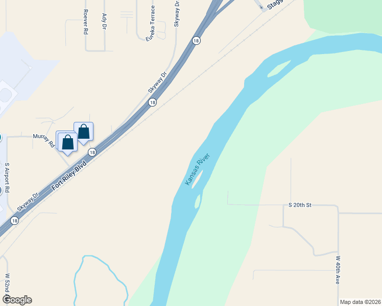 map of restaurants, bars, coffee shops, grocery stores, and more near 3960 South 20th Street in Manhattan