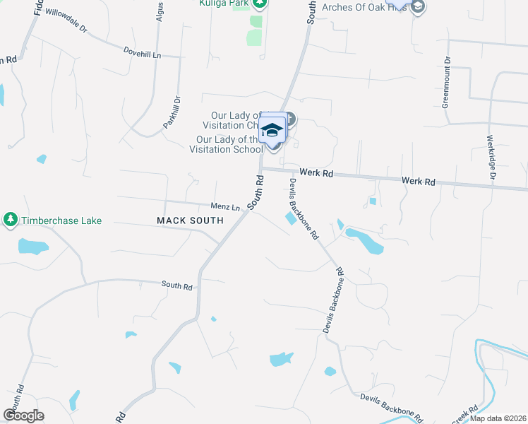 map of restaurants, bars, coffee shops, grocery stores, and more near 6664 South Cove Drive in Cincinnati