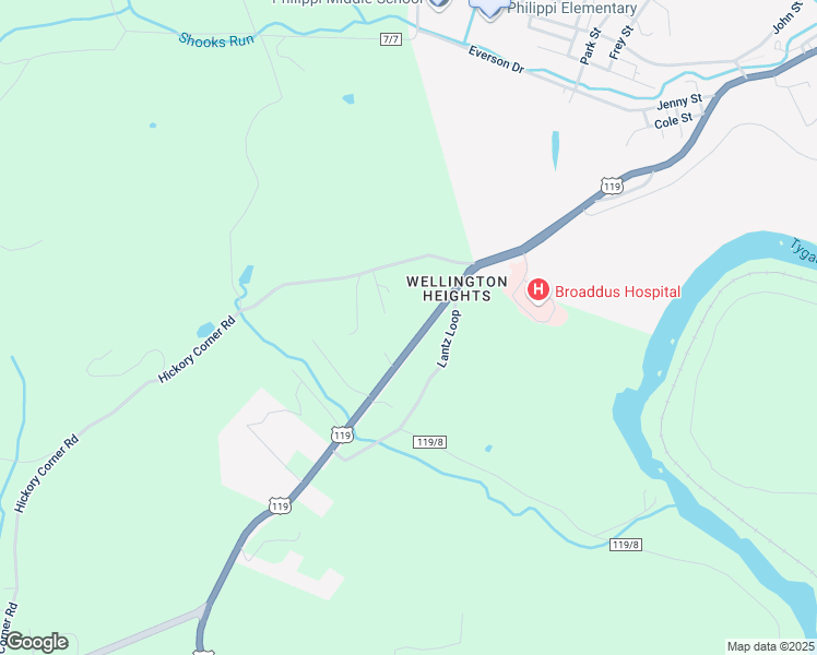 map of restaurants, bars, coffee shops, grocery stores, and more near 1488 Mansfield Drive in Philippi