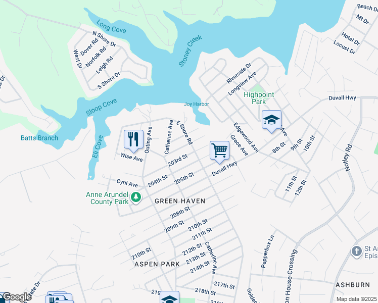 map of restaurants, bars, coffee shops, grocery stores, and more near 776 203rd Street in Pasadena