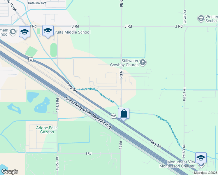map of restaurants, bars, coffee shops, grocery stores, and more near 953 19 Road in Fruita