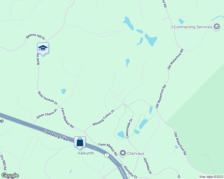 map of restaurants, bars, coffee shops, grocery stores, and more near 17092 Needles Court in Leesburg
