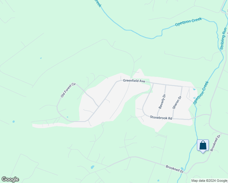 map of restaurants, bars, coffee shops, grocery stores, and more near 315 Greenfield Avenue in Winchester