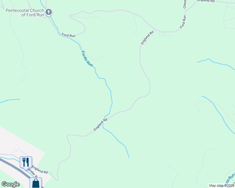 map of restaurants, bars, coffee shops, grocery stores, and more near 1560 England Road in Philippi