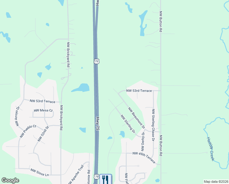 map of restaurants, bars, coffee shops, grocery stores, and more near 5117 Northwest Beaumont Street in Topeka