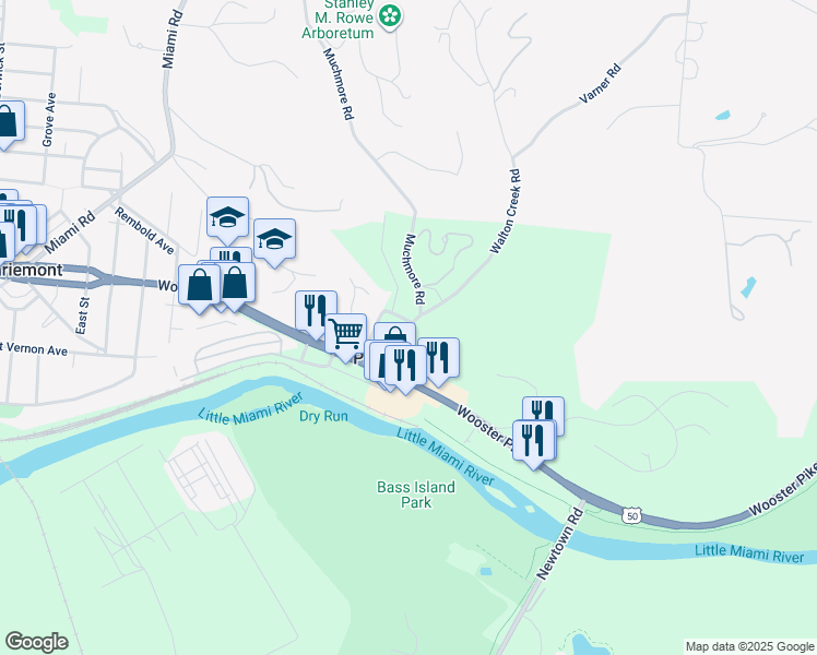 map of restaurants, bars, coffee shops, grocery stores, and more near 4101 Walton Creek Road in Cincinnati