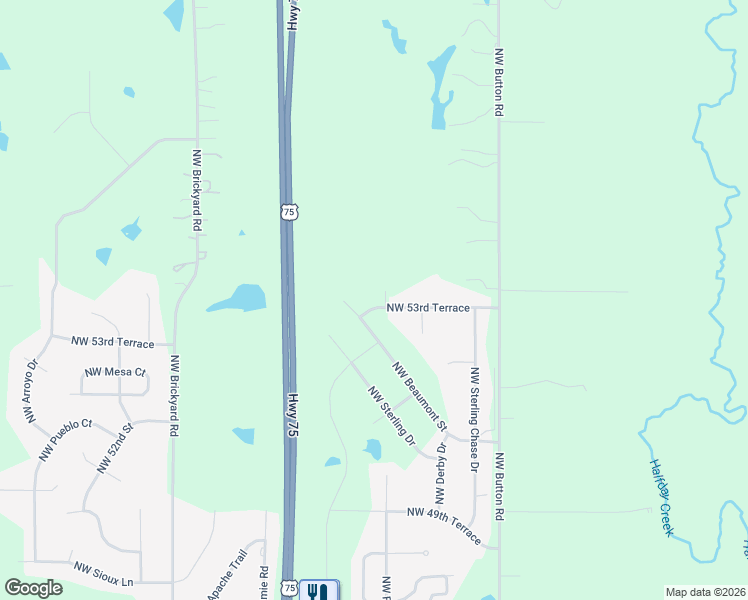 map of restaurants, bars, coffee shops, grocery stores, and more near 3539 Northwest 53rd Terrace in Topeka