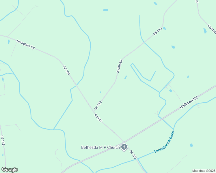 map of restaurants, bars, coffee shops, grocery stores, and more near 259 Judith Road in Hartly