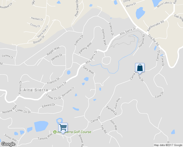 map of restaurants, bars, coffee shops, grocery stores, and more near 15452 Gary Way in Grass Valley