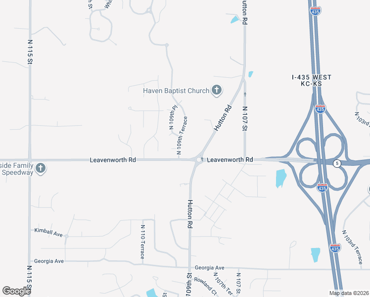 map of restaurants, bars, coffee shops, grocery stores, and more near 3113 North 109th Terrace in Kansas City