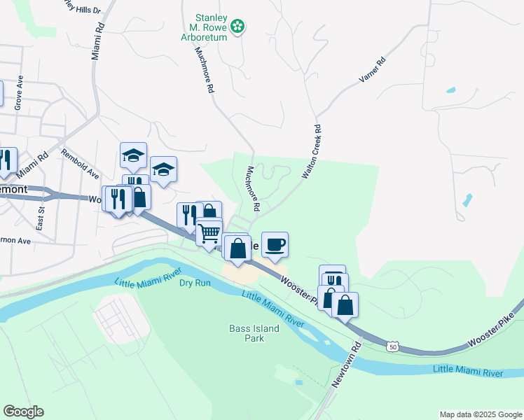 map of restaurants, bars, coffee shops, grocery stores, and more near 4101 Walton Creek Road in Cincinnati