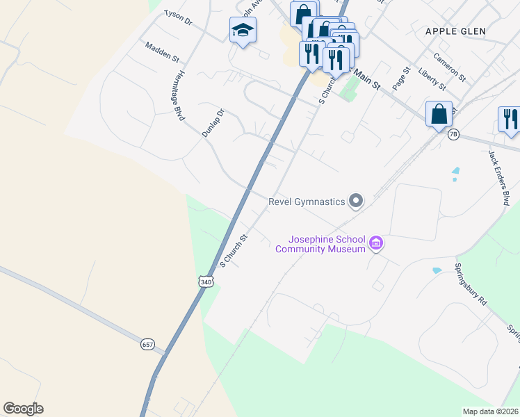 map of restaurants, bars, coffee shops, grocery stores, and more near 4 Litten Court in Berryville