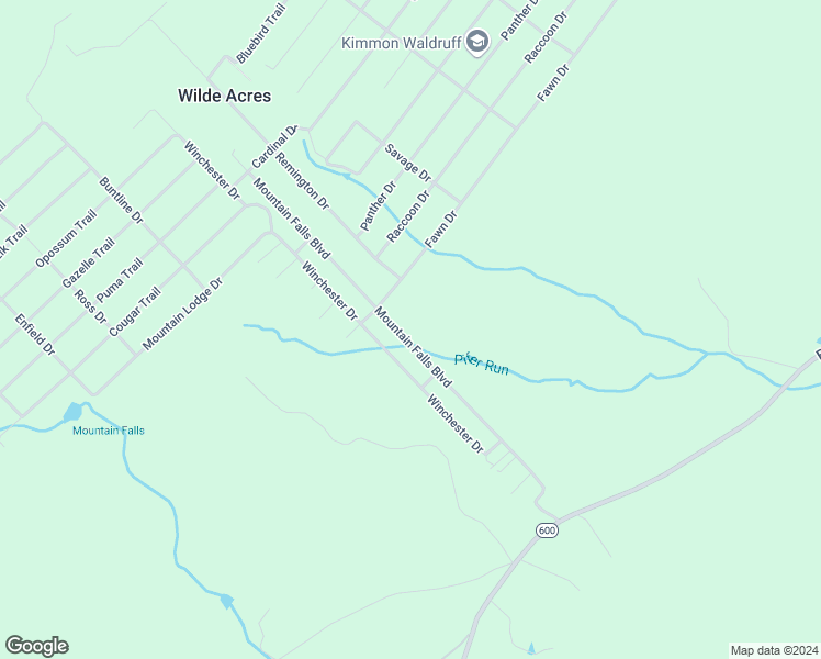 map of restaurants, bars, coffee shops, grocery stores, and more near 310 Mountain Falls Boulevard in Winchester