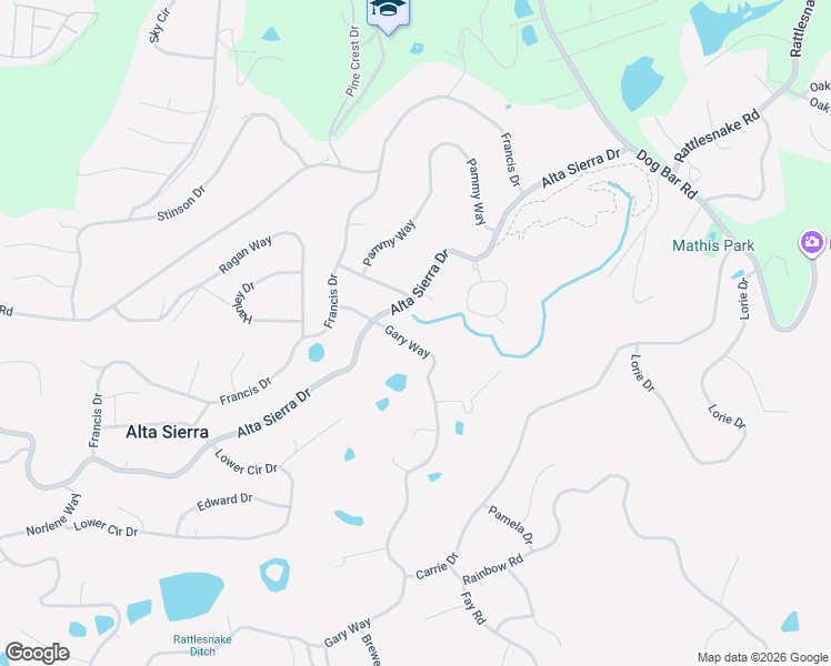 map of restaurants, bars, coffee shops, grocery stores, and more near 15452 Gary Way in Grass Valley