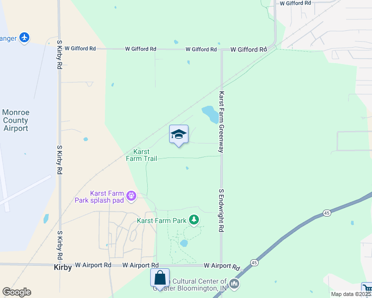 map of restaurants, bars, coffee shops, grocery stores, and more near 2300 S Endwright Rd in Bloomington