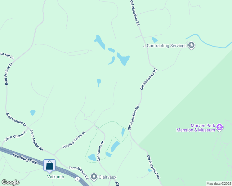 map of restaurants, bars, coffee shops, grocery stores, and more near 17038 Winning Colors Place in Leesburg