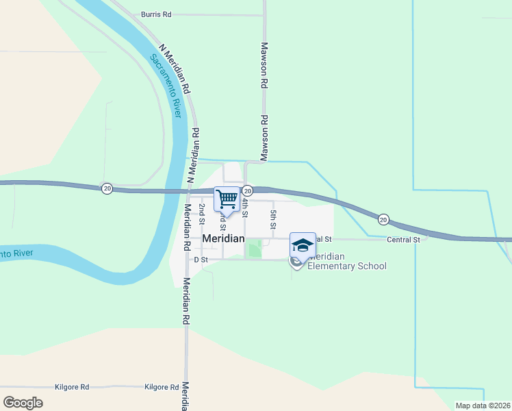 map of restaurants, bars, coffee shops, grocery stores, and more near 15993 Bridge Street in Meridian