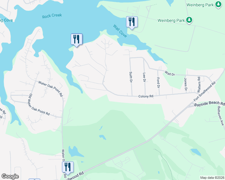 map of restaurants, bars, coffee shops, grocery stores, and more near 1560 Colony Road in Pasadena