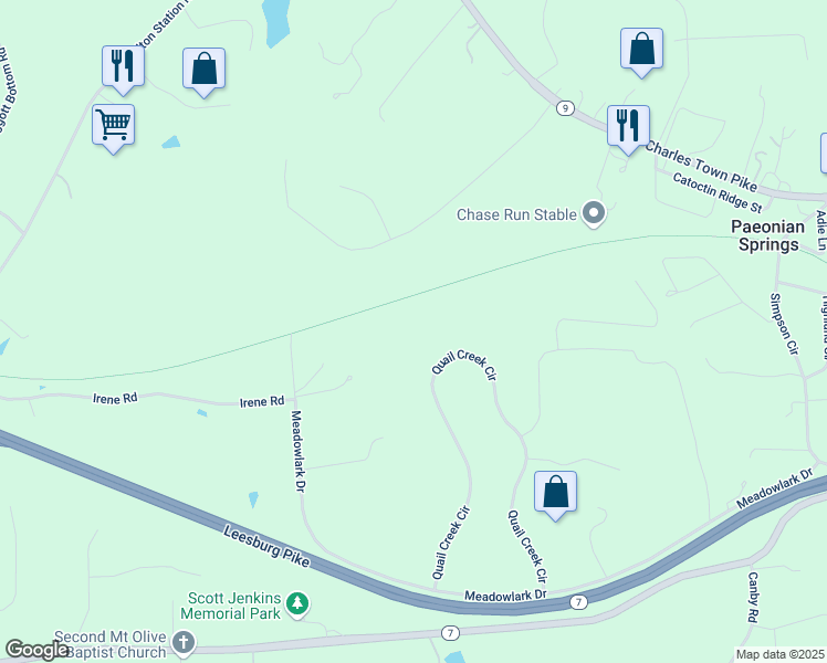 map of restaurants, bars, coffee shops, grocery stores, and more near 17180 Quail Creek Circle in Hamilton