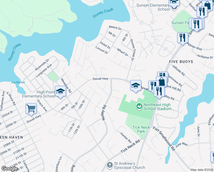 map of restaurants, bars, coffee shops, grocery stores, and more near 7727 Vena Court in Pasadena