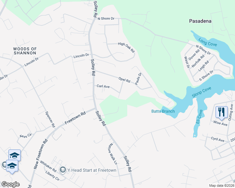 map of restaurants, bars, coffee shops, grocery stores, and more near 627 Carl Avenue in Glen Burnie