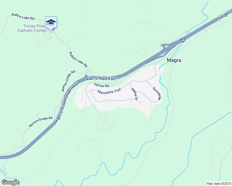map of restaurants, bars, coffee shops, grocery stores, and more near 28020 Manzanita Trail in Colfax