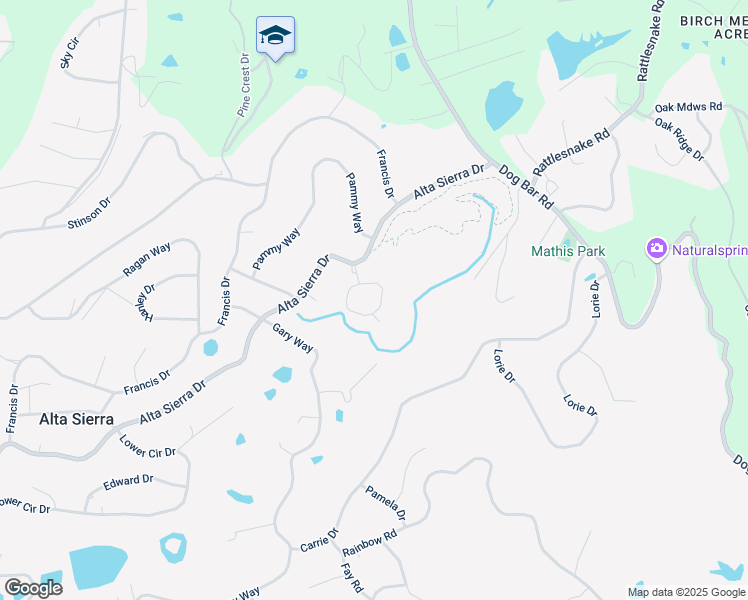 map of restaurants, bars, coffee shops, grocery stores, and more near 15441 Kingsbury Circle in Grass Valley