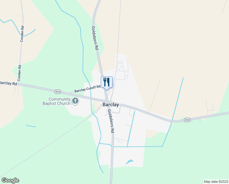 map of restaurants, bars, coffee shops, grocery stores, and more near 106 Railroad Avenue in Barclay