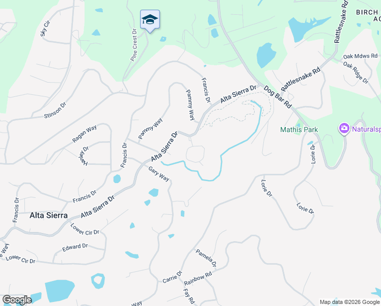 map of restaurants, bars, coffee shops, grocery stores, and more near 15304 Kingsbury Circle in Grass Valley