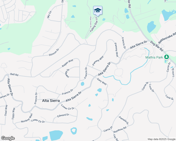 map of restaurants, bars, coffee shops, grocery stores, and more near 12201 Francis Drive in Grass Valley