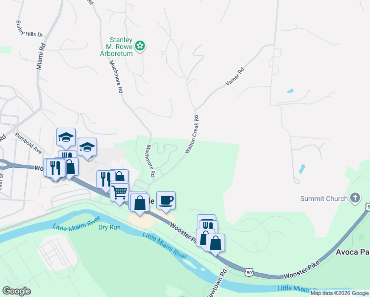 map of restaurants, bars, coffee shops, grocery stores, and more near 4249 Walton Creek Road in Cincinnati
