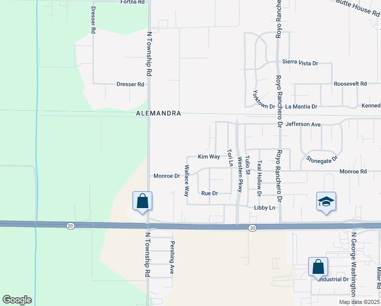 map of restaurants, bars, coffee shops, grocery stores, and more near 3761 Kim Way in Yuba City