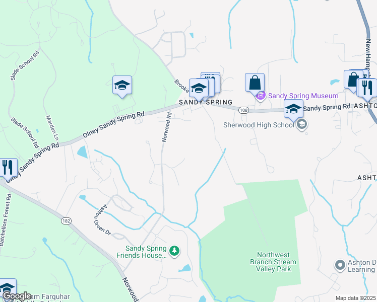 map of restaurants, bars, coffee shops, grocery stores, and more near in Montgomery County