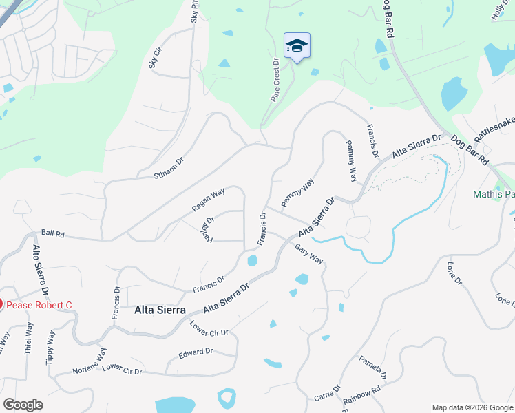 map of restaurants, bars, coffee shops, grocery stores, and more near 12266 Francis Drive in Grass Valley