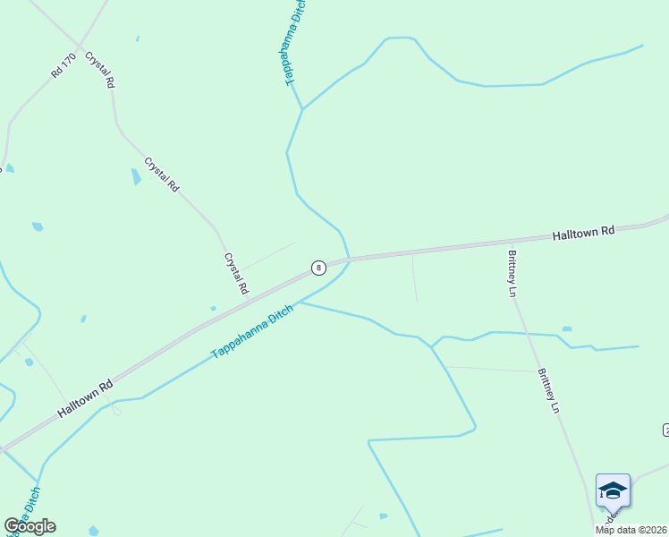 map of restaurants, bars, coffee shops, grocery stores, and more near 5120 Halltown Road in Hartly