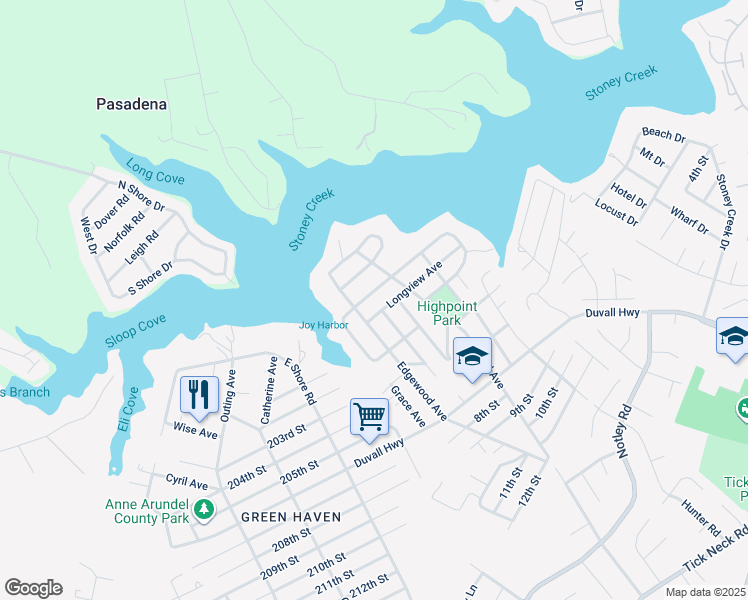 map of restaurants, bars, coffee shops, grocery stores, and more near 807 Riverside Drive in Pasadena